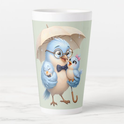 父鳥ファミリーラテカップ カフェラテマグ (正面)