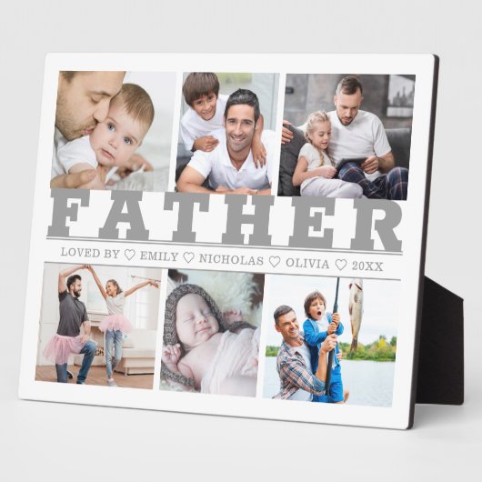 父6フォトコラージグレイカスタム文字8x10プラク フォトプラーク (側面)
