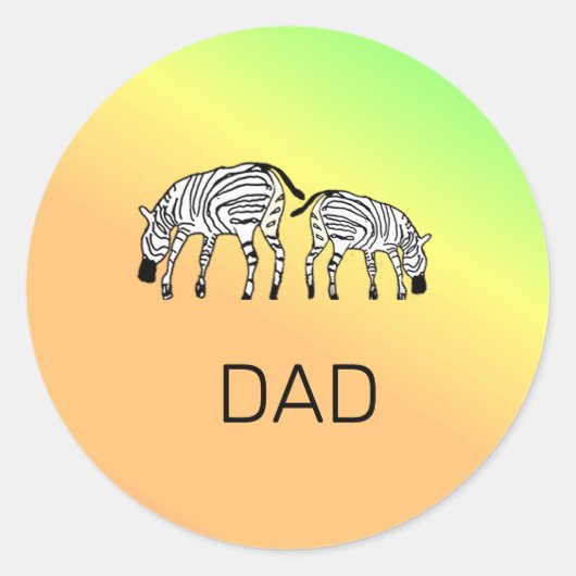 父，かわいい幸せケニアゼブラ ラウンドシール (正面)