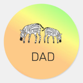 父，かわいい幸せケニアゼブラ ラウンドシール