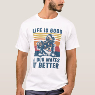 父(ちち)花(ち)道(ちち)犬(どう)おもしろいパパ母(み)さん(み) Tシャツ