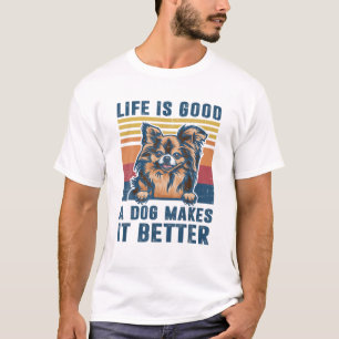 父(ちち)花(ち)道(ちち)犬(どう)おもしろいパパ母(み)さん(み) Tシャツ