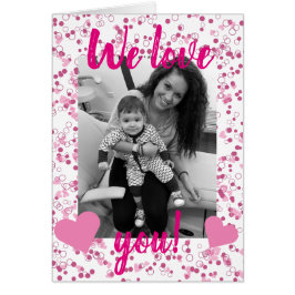 父|のハートの紙吹雪のためのバレンタインデーカード