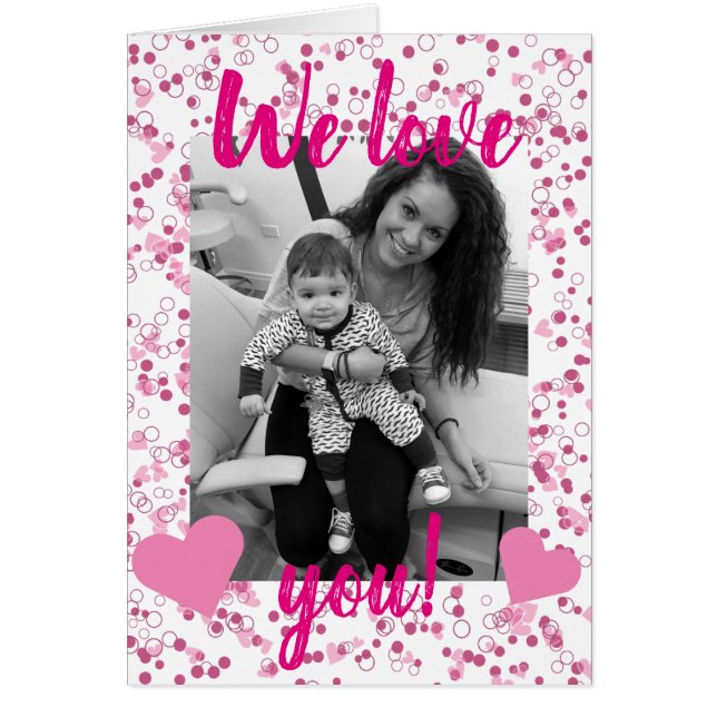 父|のハートの紙吹雪のためのバレンタインデーカード (正面)