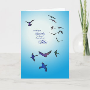 父、悔やみや弔慰カード、鳥の失飛んでいる敗 カード