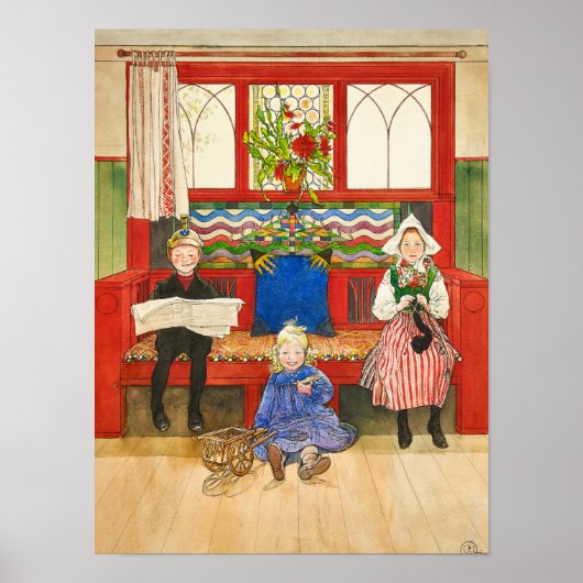 父,母と子, 1906 by Carl Larsson ポスター (正面)
