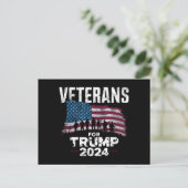 父 祖父 退役軍人 トランプ2024 アメリカ国旗 ポストカード (スタンド正面)