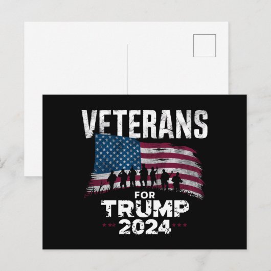 父 祖父 退役軍人 トランプ2024 アメリカ国旗 ポストカード (正面/裏面)