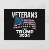 父 祖父 退役軍人 トランプ2024 アメリカ国旗 ポストカード (正面)