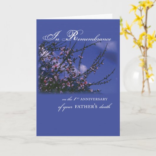 父、記憶の第1記念日 カード (黄色い花)