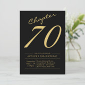 父 70歳の誕生日 ブラックゴールドパーティー 招待状 (スタンド正面)