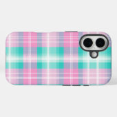 爽やかなパステルカラーのチェック柄 Case-Mate iPhoneケース (裏面 (横))