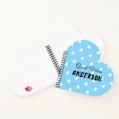 爽やかなブルーの名前入りグッドバイブス モノグラム ノートブック (内部)