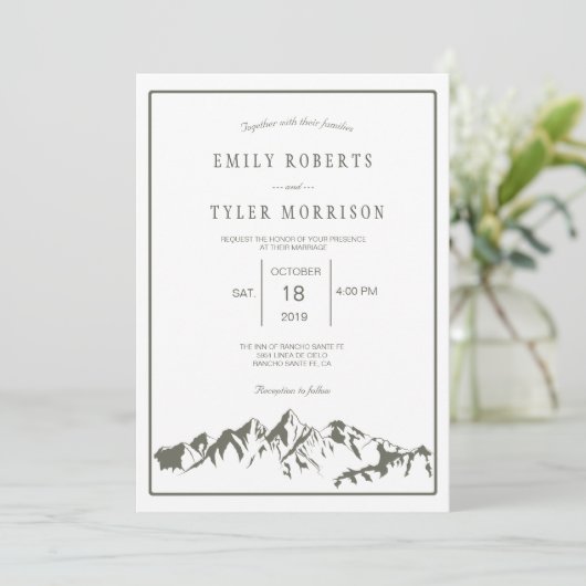 爽やかな山林の森の結婚式の招待 招待状 (スタンド正面)