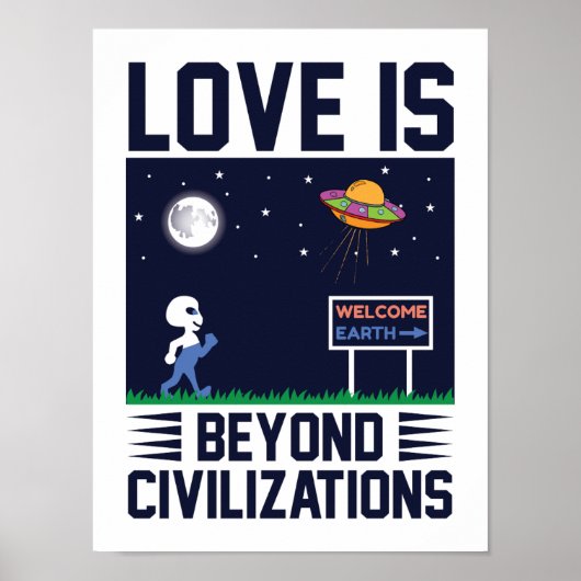 爽やかな愛をテーマにしたデザインと可愛いエイリアン。 ポスター (正面)