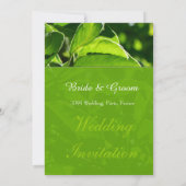 爽やかな春、サマーグリーン葉クリスチャン 招待状 (裏面)