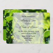 爽やかな春、夏の緑葉のパーティー 招待状 (正面/裏面)