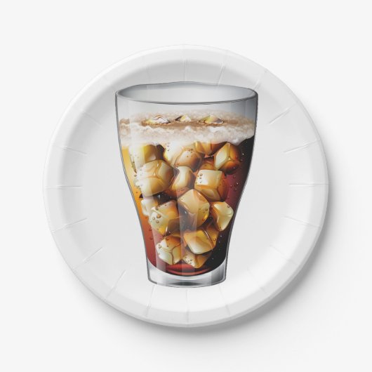 爽やかな氷と冷たいソーダの泡 ペーパープレート (正面)