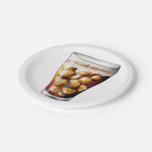 爽やかな氷と冷たいソーダの泡 ペーパープレート (アングル)