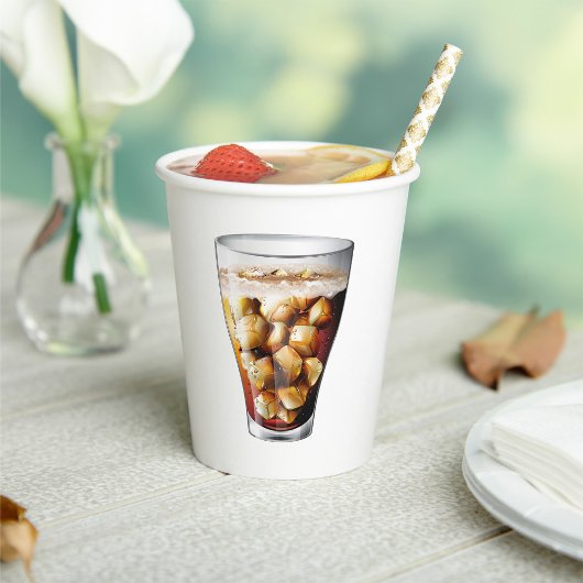 爽やかな氷と冷たいソーダの泡 紙コップ