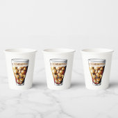 爽やかな氷と冷たいソーダの泡 紙コップ