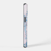 爽やかな花柄の背景 iPhone 15ケース (右側面)