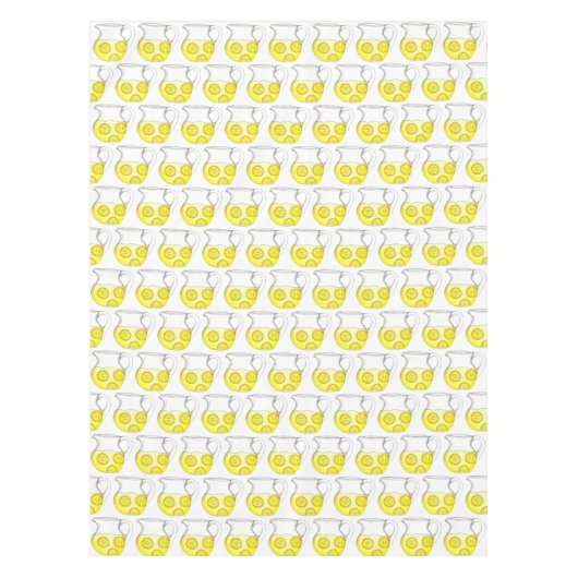 爽やかな黄色のレモネードレモンエードピッチャー テーブルクロス (正面)