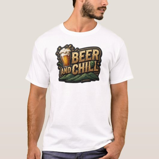 爽快なBEER+AND+CHILL Tシャツ (正面)