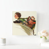 爽快 スクエア壁時計 (ホーム)