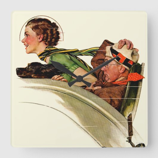 爽快 スクエア壁時計 (正面)