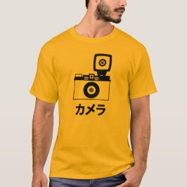 片仮名(日本のなキャラクター)のTシャツのカメラ Tシャツ