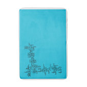 片側縁どデザインバスマット（青） バスマット (正面縦)