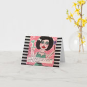 片手に飲み物を持つ乳飲み カード (黄色い花)