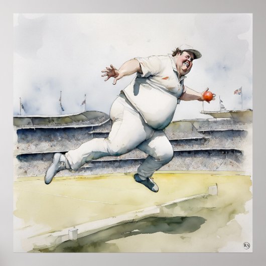 片手キャッチ - クリケット アーカイブプリント ポスター (正面)