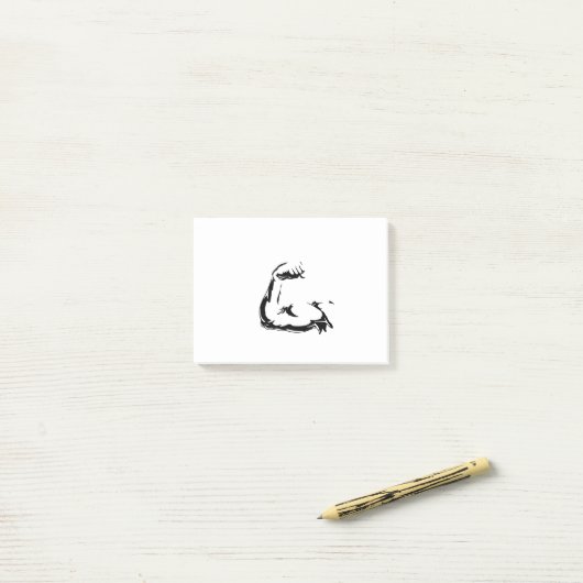 片手二頭筋 ポストイット (デスク上)