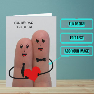 片手結婚のカードに対するおめでとう指 カード