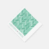 片持ちシェブロンカクテルパーティー | ミントグリーン スタンダードカクテルナプキン (角)
