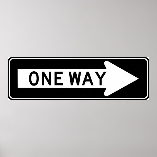 片方向矢印（右）ハイウェイ記号 ポスター (正面)