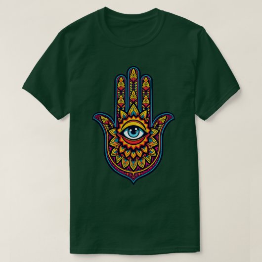 片目で5本の指を持つ手 Tシャツ (デザイン正面)