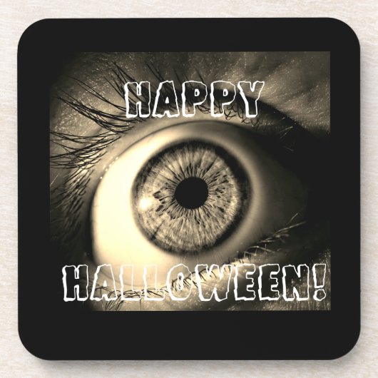 片目のハロウィンハードプラスチックコースター コースター (正面)