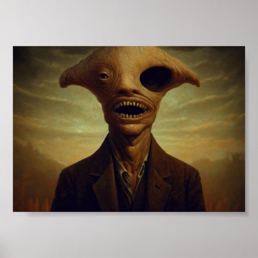 片目のホラーポートレート ポスター (正面)