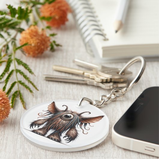 片目のモンスターキーチェーン キーホルダー (正面右)