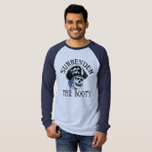 片目の海賊スカルと石骨 Tシャツ (正面フル)