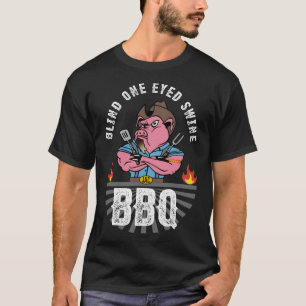 片目の盲目豚T型 Tシャツ