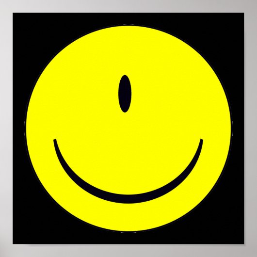 片目の看板ポスタおもしろいー付き顔 ポスター (正面)