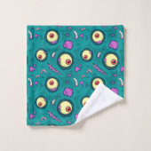 片目モンスターパターンをステッチ バスタオルセット (ウォッシュタオル)