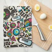 片目黒猫 キッチンタオル (四つ折り)