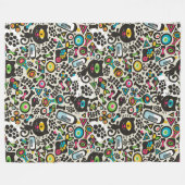 片目黒猫 フリースブランケット (正面(横))