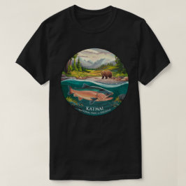 片米国立公園とサケとクマの保護 Tシャツ
