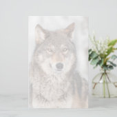 片耳の背を持つ灰色のオオカミ 便箋 (スタンド正面)